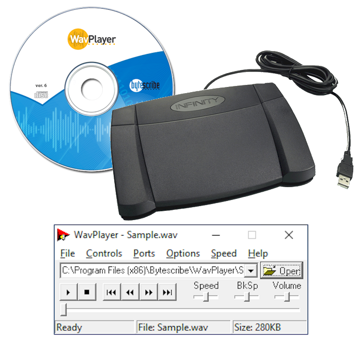 WavPlayer with USB Foot Pedal – Bytescribe, Inc