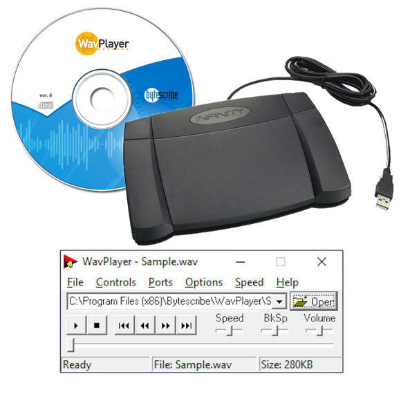 infinity usb pedal WavPlayer with USB Foot Pedal – Bytescribe, Inc